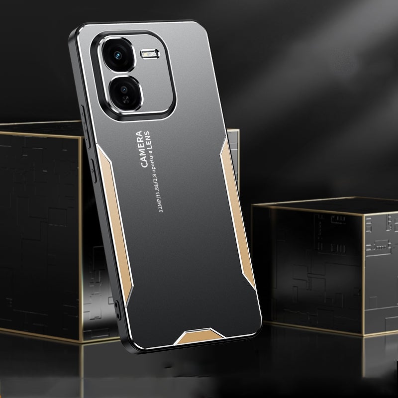 BURAQ Case Cover For vivo iQOO Z9X Blade Series TPU Hybrid Metal Phone Case(Silver) - Image 3