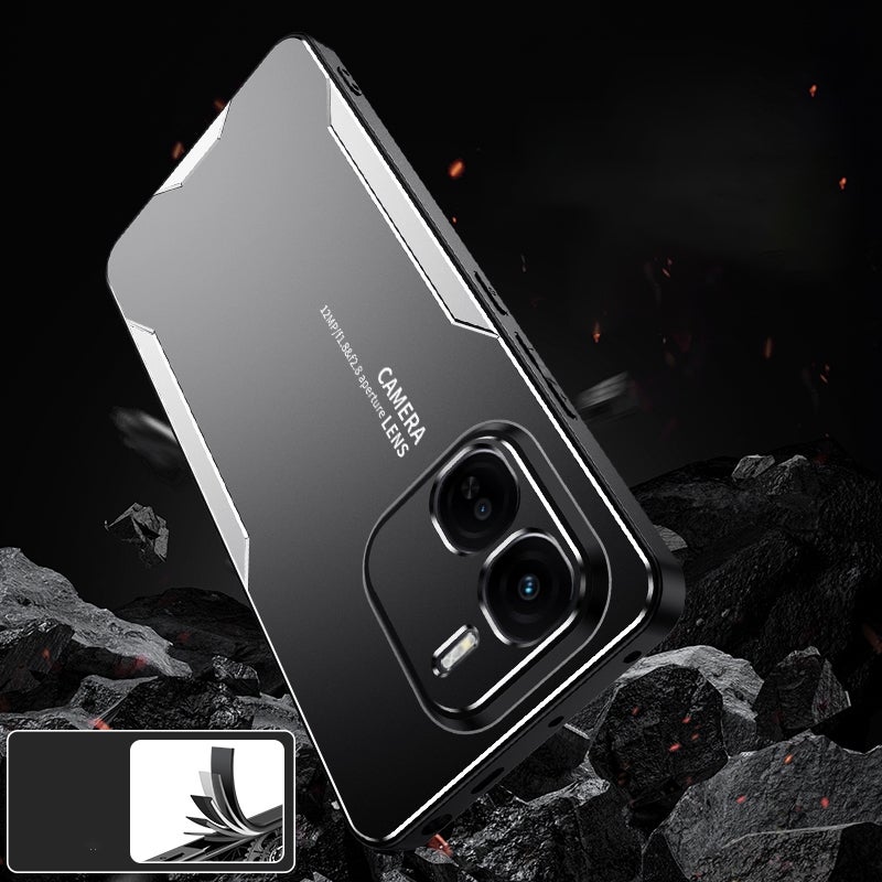 BURAQ Case Cover For vivo iQOO Z9X Blade Series TPU Hybrid Metal Phone Case(Silver) - Image 5