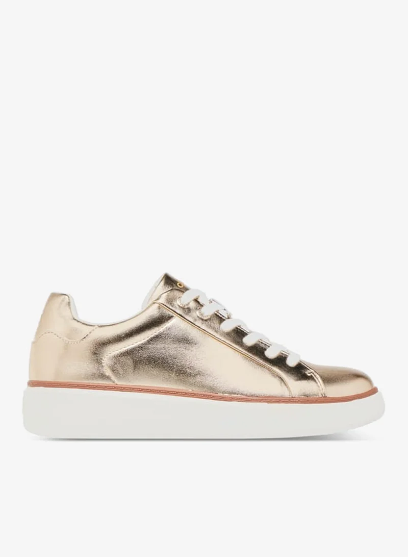 Celeste Women's Metallic Sneakers with Lace-Up Closure
