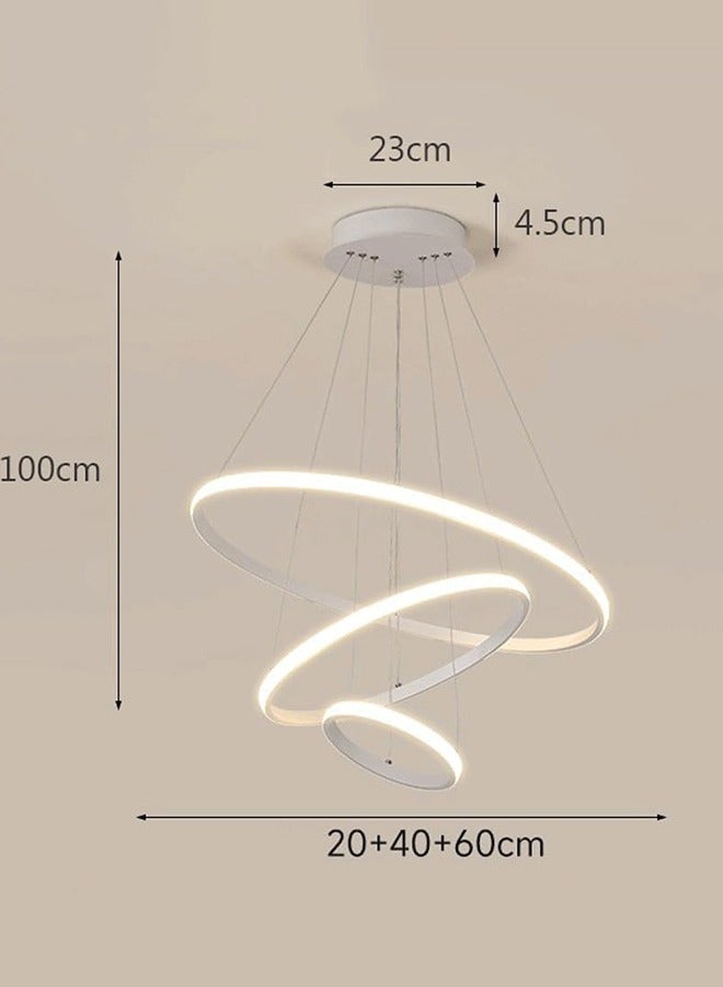 ERENYEA 3 Ring Dining Room Chandelier Light Color Variable Light 60W Ceiling Chandelier For Living Room Bedroom - Image 3
