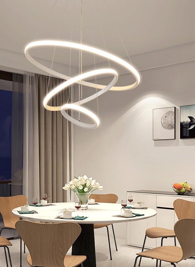 ERENYEA 3 Ring Dining Room Chandelier Light Color Variable Light 60W Ceiling Chandelier For Living Room Bedroom - Image 4