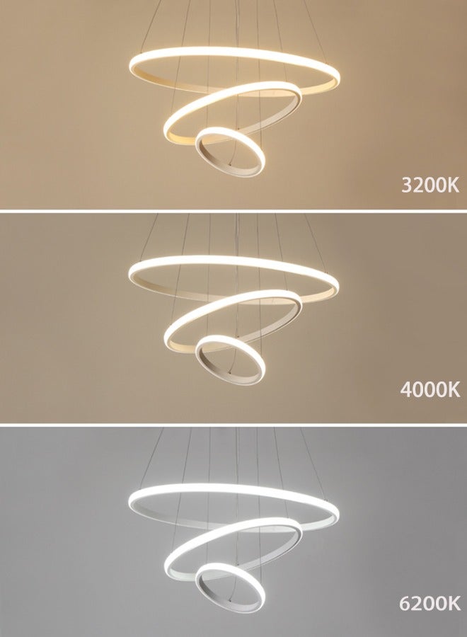 ERENYEA 3 Ring Dining Room Chandelier Light Color Variable Light 60W Ceiling Chandelier For Living Room Bedroom - Image 5