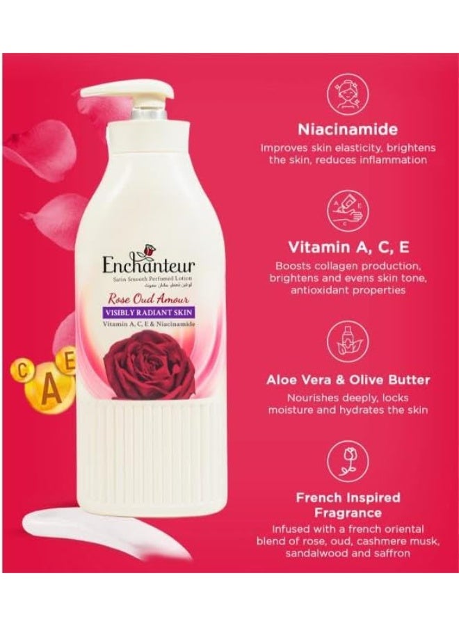 Enchanteur Rose Oud Amour Satin Smooth Perfumed Body Lotion - 500ml - Image 5