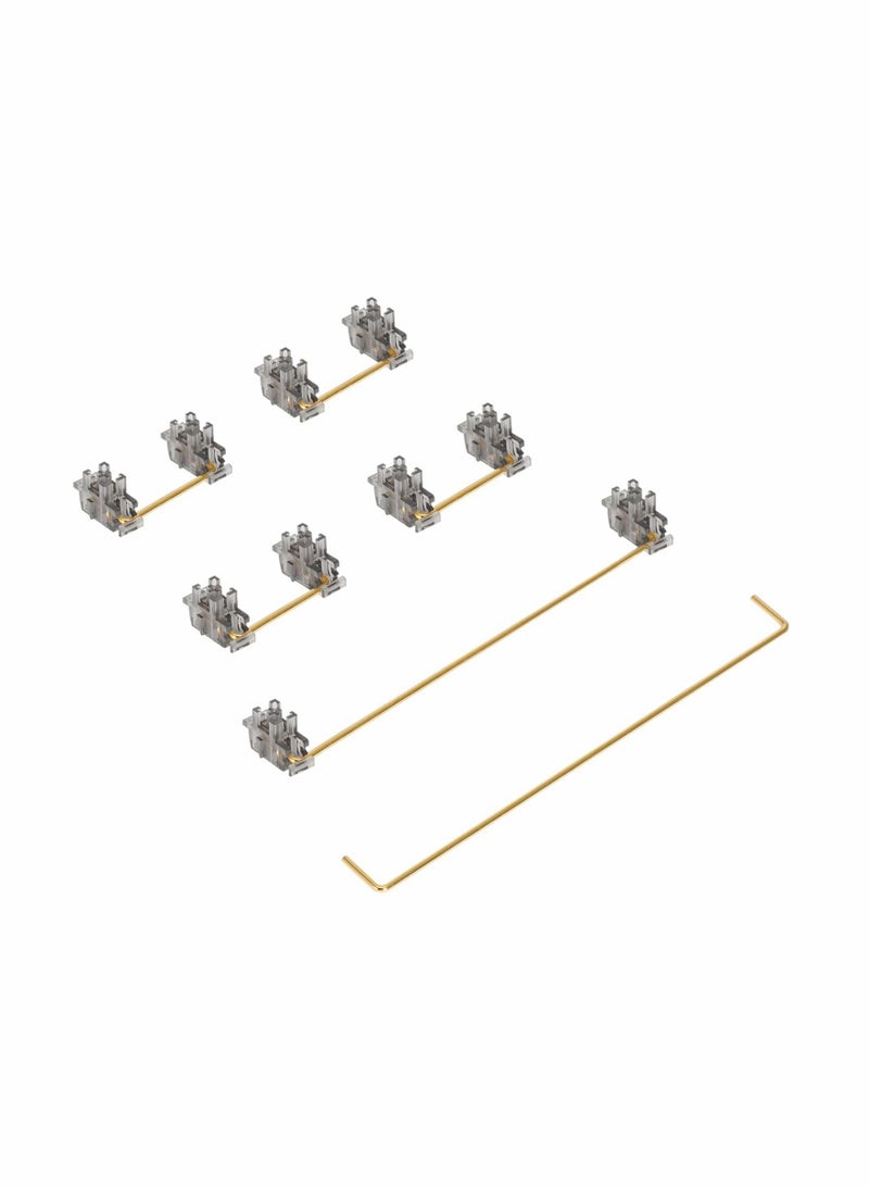 Excefore Transparent Smokey Plate Mount Stabilizer, 2U 6.25U Gold-Plated Wires Compatible with Cherry MX Plate Stabilizers, Smokey Plate Stabs 80% Keyboard Kit - Image 4