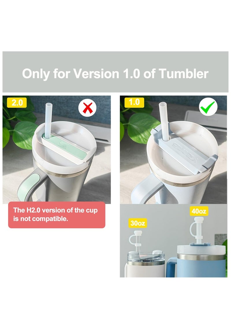 Luckam سدادة سيليكون مانعة للتسرب، غطاء قشة سيليكون، متوافق مع كوب ستانلي 1.0 سعة 40 أونصة/ 30 أونصة، يتضمن 2 غطاء قشة، 2 سدادة تسرب مربعة و2 سدادة تسرب دائرية، مجموعة من 3 - Image 5