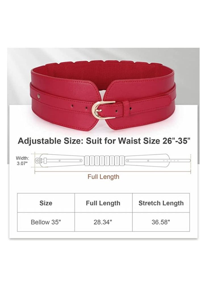 Excefore - Women's Wide Elastic Waist Belt, Ladies Stretch Cinch Belt for Dress with Fashion Layered Back - Image 1