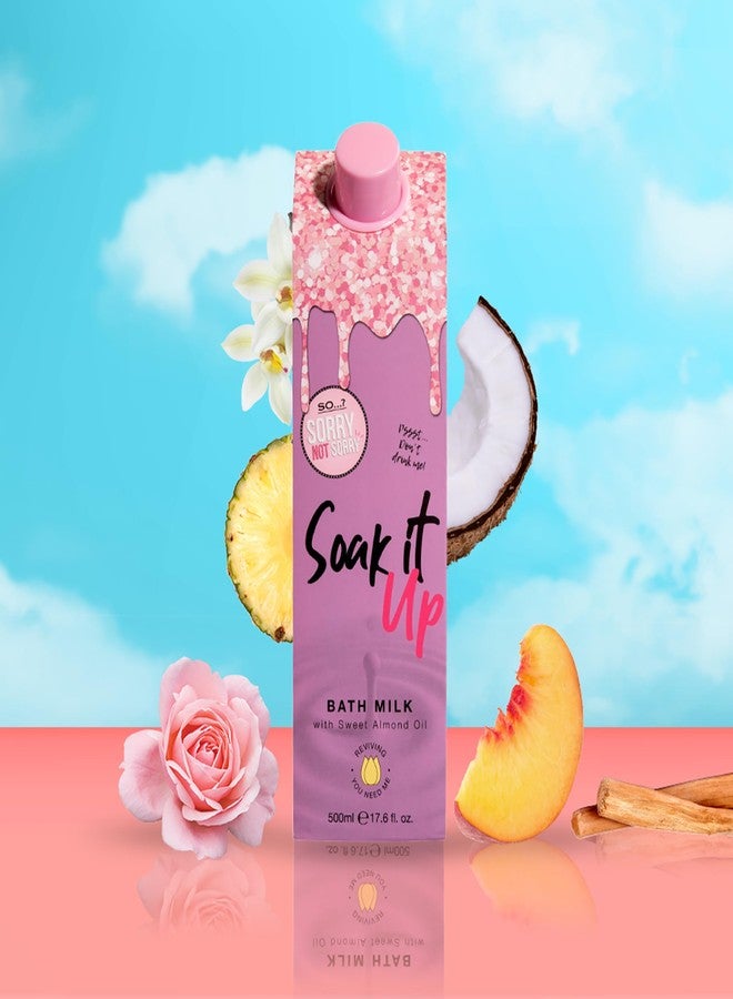So..? So…? Sorry Not Sorry Soak It Up Bath Milk - Infused with Sweet Almond Oil and Vanilla - Vegan and Cruelty-Free Bubble Bath for Women - 17.6 oz - Image 3