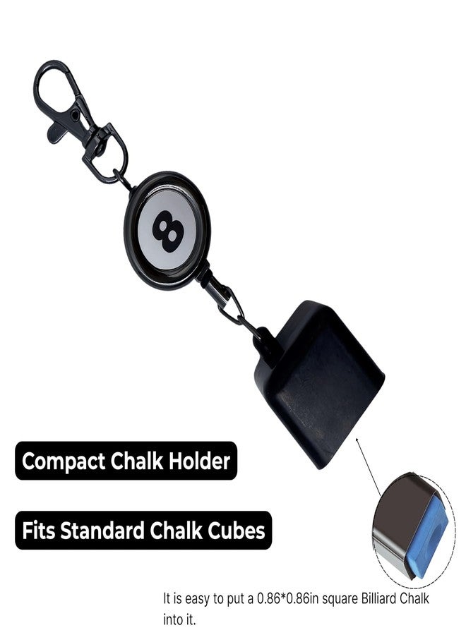 Leoriaie 2-Pack Retractable Pool Chalk Holders with Belt Clip & Keychain | Billiard Cue Chalk Keeper Case for Snooker Game Training & Practice Accessories - Image 2