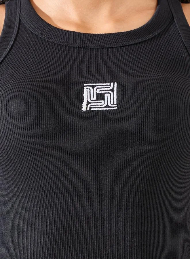 Styli Embroidery Detail Fitted Tank Top