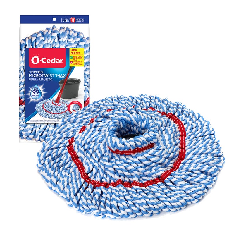 o cedar O-Cedar Genuine MicroTwist MAX Twist Mop Head Replacement | Machine Washable | Reusable | Microfiber Refill | Removes 99% of Bacteria - Image 3