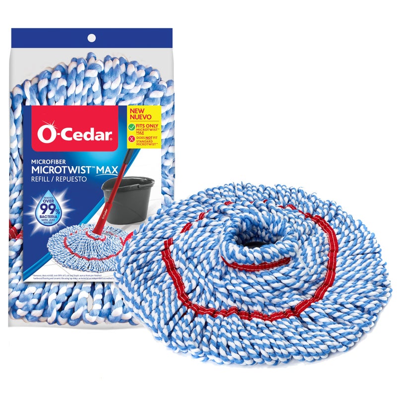 o cedar O-Cedar Genuine MicroTwist MAX Twist Mop Head Replacement | Machine Washable | Reusable | Microfiber Refill | Removes 99% of Bacteria - Image 1
