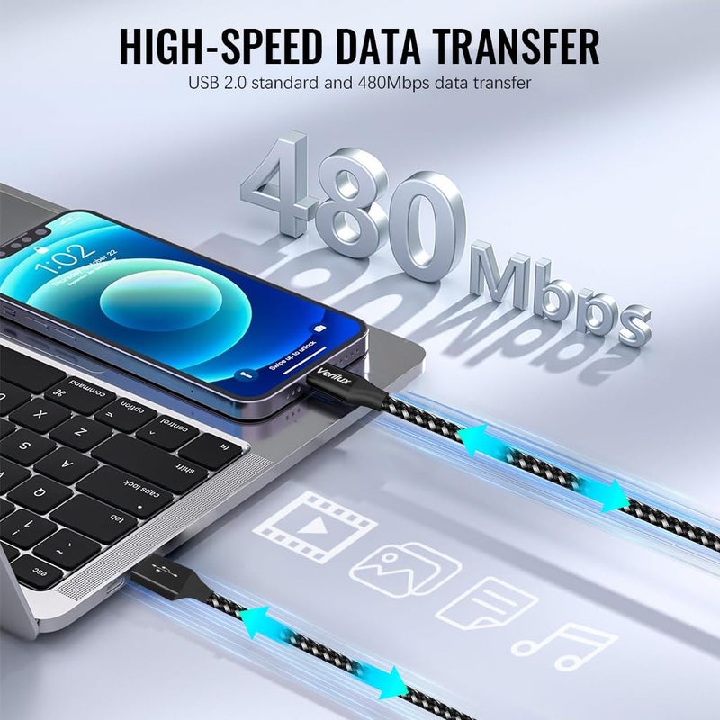 ELEPHANTBOAT 10ft USB C Charging Cable Data Cable USB A to Type C Cable Travel USB To Type C Cable Data Cable Long Braided Nylon Type C Cables for Phone, Tablet - Image 3