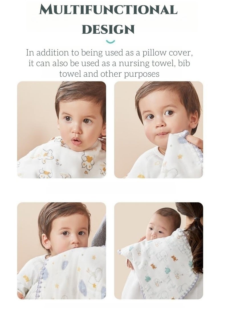 TEN-M JOURNEY Multi-Use Baby Nursing Towel, Bib Towel, and Pillow Cover | 10-Layer Breathable Antibacterial Cotton | High Sweat Absorption | Suitable for Babies 0-12 Months 39x25cm - Image 3