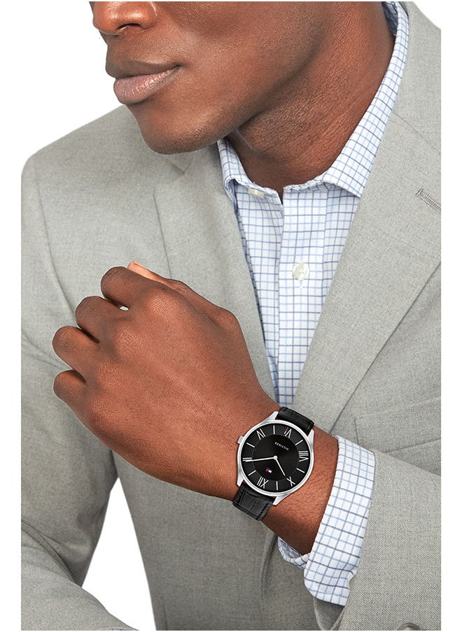 TOMMY HILFIGER Men Analog Round Shape Leather Wrist Watch 43 mm  - Image 4