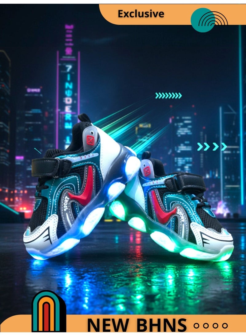 stylish LED Light Up Kids Shoes - Light-Up Shoes for Girls and Boys, Light-Up Shoes for Girls and Boys, Light-Up Shoes for Kids, Sizes 20-25, Light-Up Design, Anti-Slip, Comfortable, Easy to Wear, Kids Shoes, Kids Walking Shoes, Kids Shoes with Light - Image 2