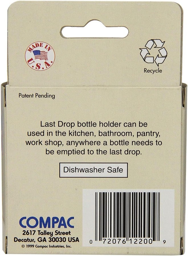 كومباك هوم مثبت زجاجات كومباك هوم لاست دروب، يتيح لك الوصول إلى آخر قطرة من الكاتشب، وصلصة الباربكيو، والخردل، للمطبخ، كما يتيح لك استعادة آخر كميات من اللوشن والشامبو للحمام، من أساسيات المنزل، أبيض - Image 2