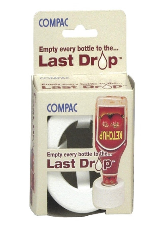 كومباك هوم مثبت زجاجات كومباك هوم لاست دروب، يتيح لك الوصول إلى آخر قطرة من الكاتشب، وصلصة الباربكيو، والخردل، للمطبخ، كما يتيح لك استعادة آخر كميات من اللوشن والشامبو للحمام، من أساسيات المنزل، أبيض - Image 1