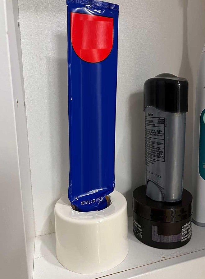 كومباك هوم مثبت زجاجات كومباك هوم لاست دروب، يتيح لك الوصول إلى آخر قطرة من الكاتشب، وصلصة الباربكيو، والخردل، للمطبخ، كما يتيح لك استعادة آخر كميات من اللوشن والشامبو للحمام، من أساسيات المنزل، أبيض - Image 4