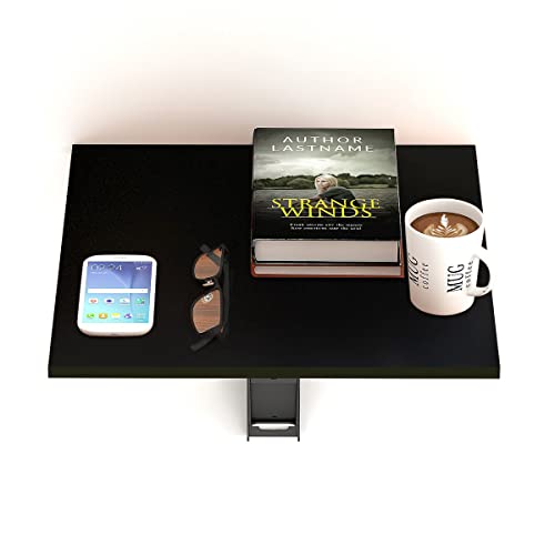 Kawachi Engineered Wood Wall Mount Bed Side Table, Folding Bedside Table, Mini Laptop Table for Home Living Room Study Room Brown - Image 2