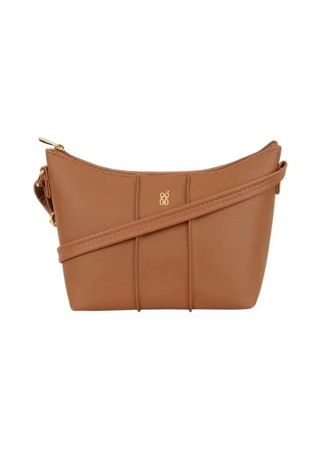 باجيت حقيبة كتف صغيرة الحجم بلون بني فاتح للنساء | حقيبة يد أنيقة وعصرية تُحمل على الكتف