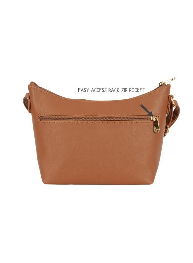 Baggit Women Tan Sling Bag Small Size | Ladies Stylish Casual Cross Body Purse Handbag - Image 4