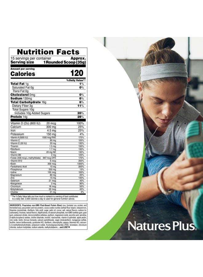 Natures Plus SPIRU-TEIN Shake - Cookies & Cream - 1.15 lbs, Spirulina Protein Powder - Plant Based Meal Replacement, Vitamins & Minerals For Energy - Vegetarian - 15 Servings - Image 5