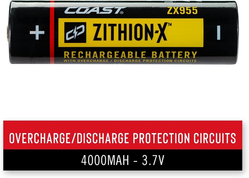 Coast Coast ZX955 ZITHIONX LiIon Rechargeable Battery for The EAL18 PM300 PM310 and XPH34R LED Lights Black  - Image 5