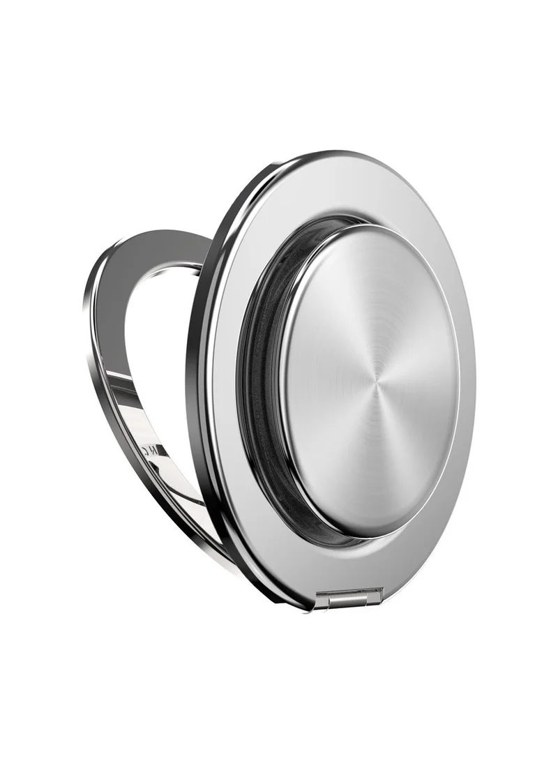 بوب سوكيتس MagSafe Kick-Out Grip & Stand | Magnetic Pop-up Phone Grip, Stable Stand, 360° Rotation, for iPhone 17/16/15/14/13/12, Included Adapter Ring for non-MagSafe Phones & Cases - Silver