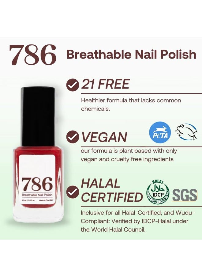 786 Cosmetics Cosmetics Breathable Nail Polish - Award-Winning Halal Nail Polish, Vegan Nail Polish, Cruelty-Free, 21-Free, Fast-Drying Nail Polish (Himalayas)  - Image 3