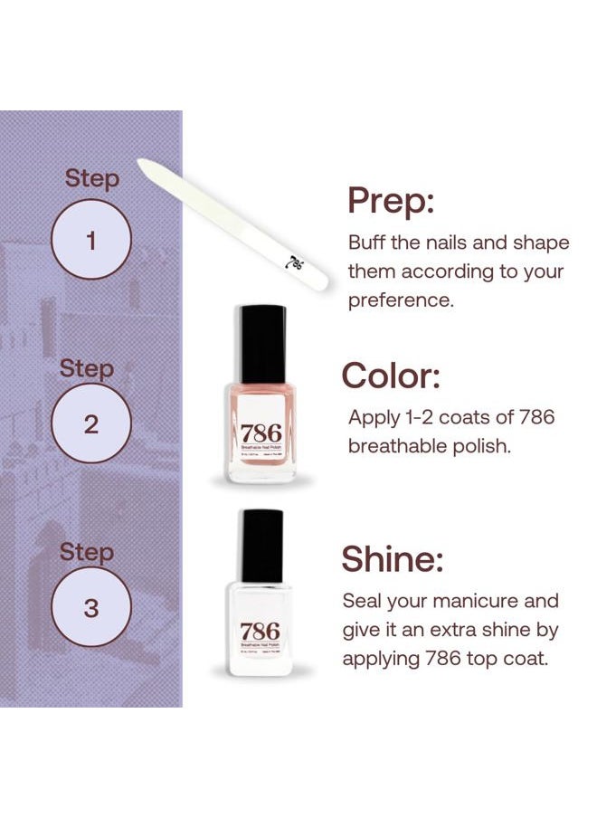 786 Cosmetics Cosmetics Breathable Nail Polish - Award-Winning Halal Nail Polish, Vegan Nail Polish, Cruelty-Free, 21-Free, Fast-Drying Nail Polish (Himalayas)  - Image 4