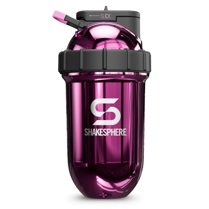 SHAKESPHERE Stainless Steel Shaker Bottle 24oz Insulated Protein Shaker Bottle for Hot Cold Drinks Ideal for Shakes Smoothies LeakProof BPAFree No Mixer Ball Needed Mirrored Pink - Image 2
