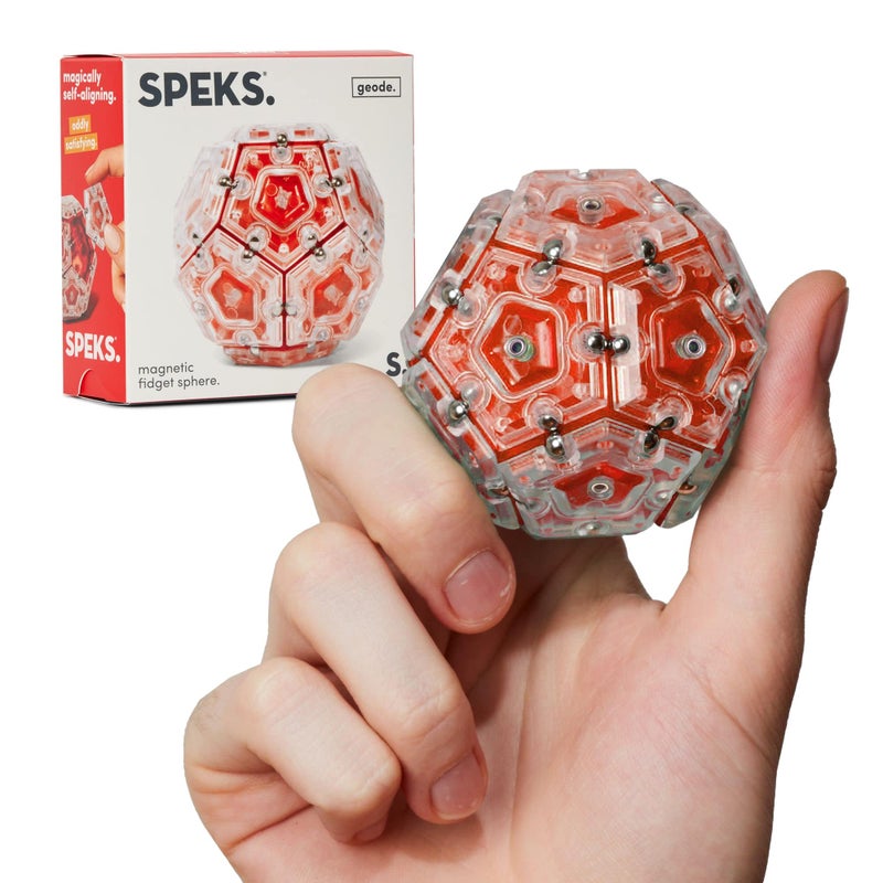Speks Geode Gel-Filled Stress Ball | Ultra Soft Squishy Fidget Toy for Adults & Teens | Stress Relief & Desk Toy | Holiday Stocking Stuffer & Christmas Gift Idea | Sphere, Lava - Image 1