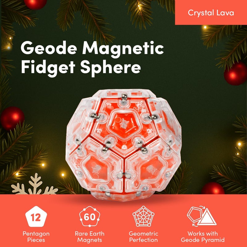 Speks Geode Gel-Filled Stress Ball | Ultra Soft Squishy Fidget Toy for Adults & Teens | Stress Relief & Desk Toy | Holiday Stocking Stuffer & Christmas Gift Idea | Sphere, Lava - Image 2