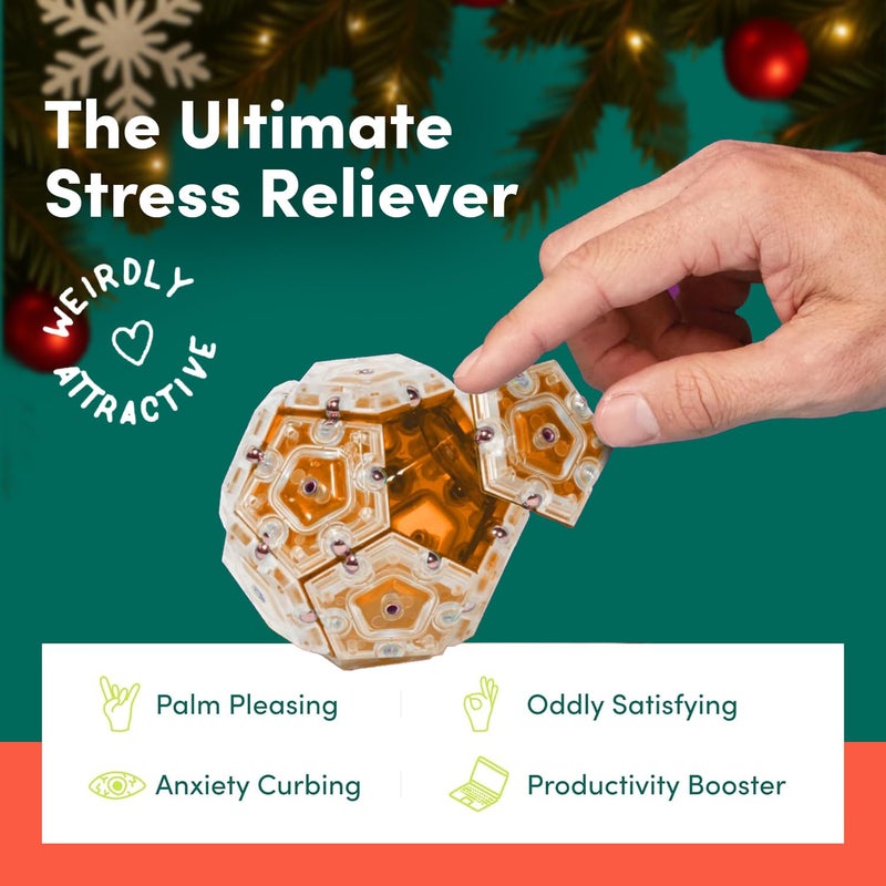 Speks Geode Gel-Filled Stress Ball | Ultra Soft Squishy Fidget Toy for Adults & Teens | Stress Relief & Desk Toy | Holiday Stocking Stuffer & Christmas Gift Idea | Sphere, Lava - Image 3