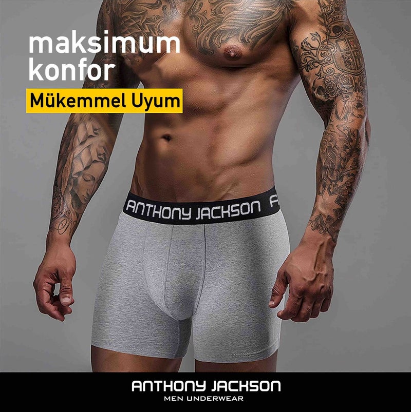 Anthony Jackson صندوق ليكرا 6 شورتات بواكس فاخرة للرجال ستورم  - Image 2