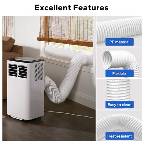 Cestluck Flexible AC Exhaust Hose, 5.9" Diameter Counterclockwise AC Hose, Length to 80", Portable Air Conditioner Vent Hose Compatible with Delonghi & LG Air Conditioner Parts - Image 4