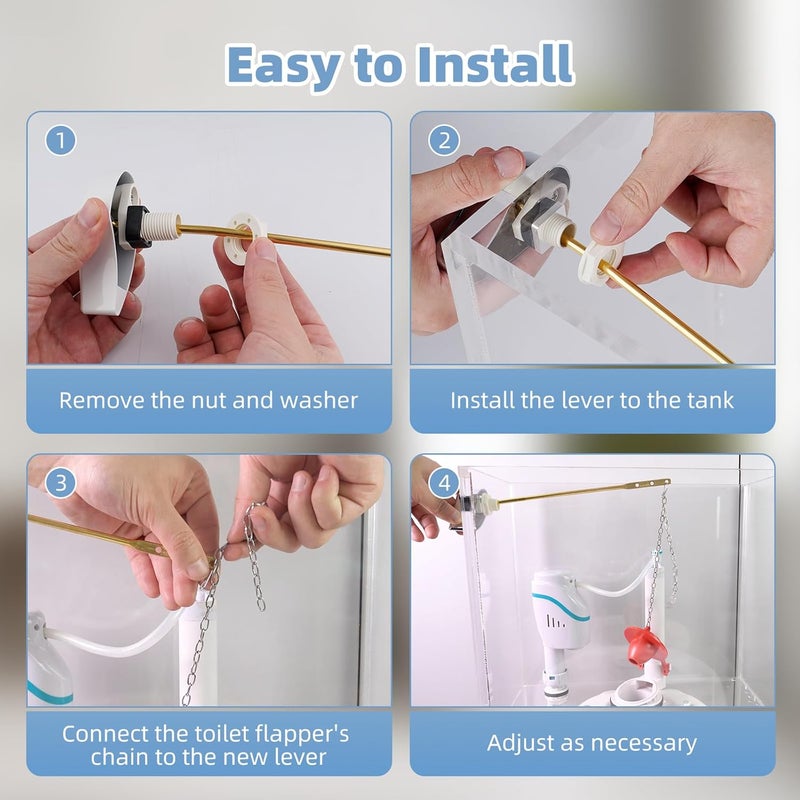 Hibbent Toilet Handle Replacement Compatible with TOTOTHU004-CP Trip Lvr for ST701, CST854, CST884,Side Mount Toilet Flush Handle, Flush Tank Lever, White - Image 5