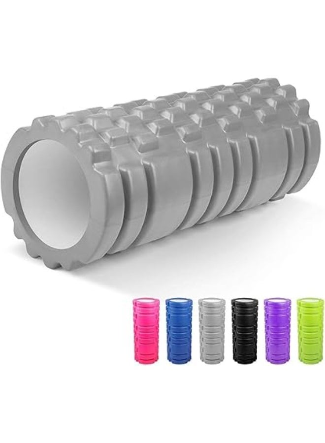 Foam Roller, Fitness Foam Roller, Deep Muscle Massage and Lightweight Muscle Massage for Yoga, Pilates for Muscle Relaxation, Balance Exercise, Physical Therapy Pain Relief (Grey) - Image 1