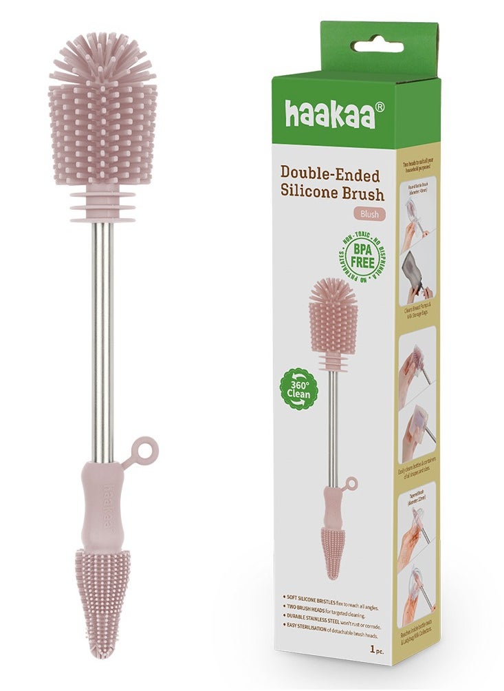 haakaa - Silicone Bottle Cleaning Brush, Blush - Image 1