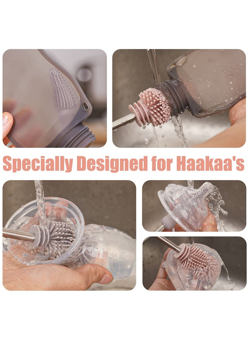 haakaa - Silicone Bottle Cleaning Brush, Blush - Image 1