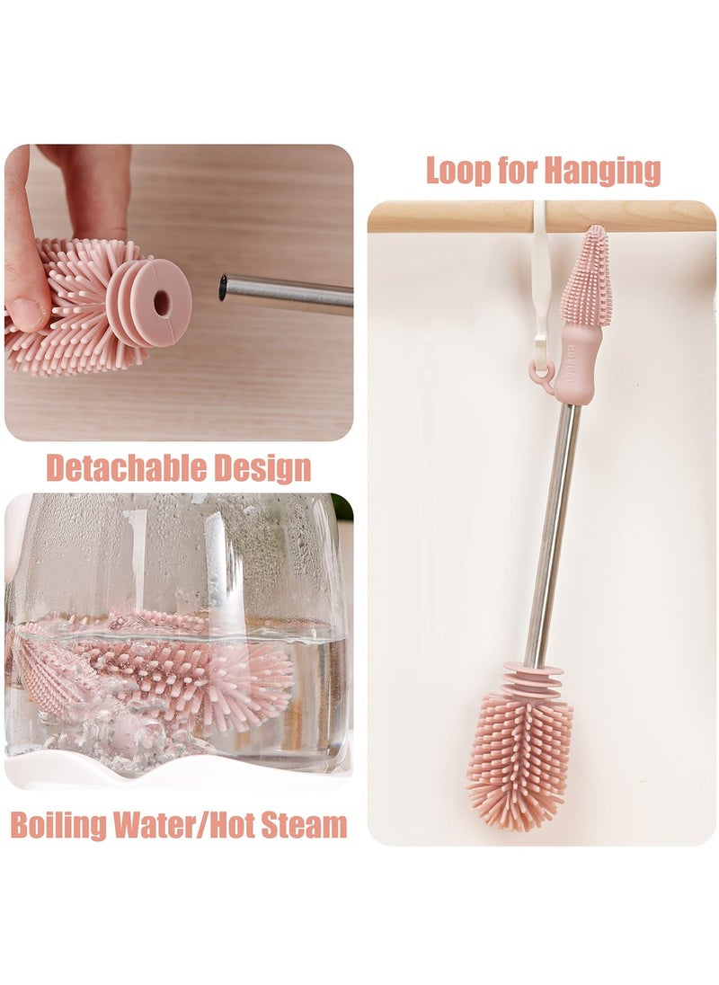 haakaa - Silicone Bottle Cleaning Brush, Blush - Image 1