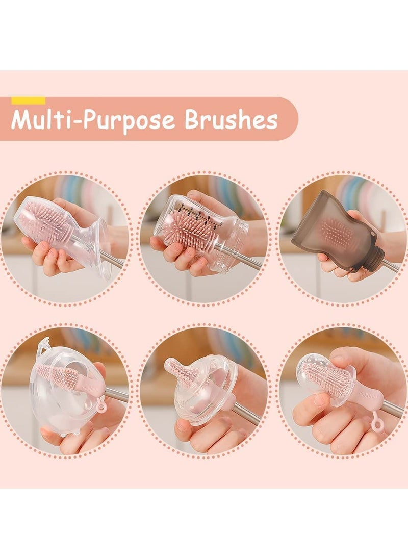 haakaa - Silicone Bottle Cleaning Brush, Blush - Image 1