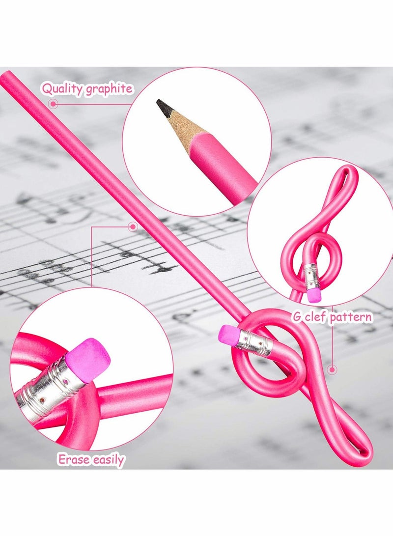 KASTWAVE Music Pencils 14 Pieces Musical Note Assorted Colorful Wooden Treble Clef Bent Pencil for Artists Kids Students Home Office School Supplies - Image 4