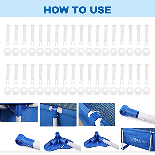 Lemfema 36Pcs Plastic Pool Joint Pins & Pool Seals Compatible with Intex 13'-24' Above Ground Round Metal Frame Pools and Intex Rectangular Metal Frame Pools Replacement Parts(2.36 Inch) - Image 2