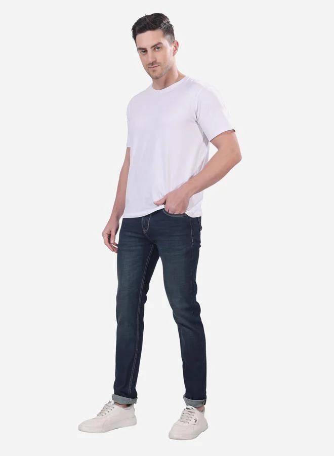 Stylox Stylox Mid Rise Whiskered Faded Slim Fit Jeans