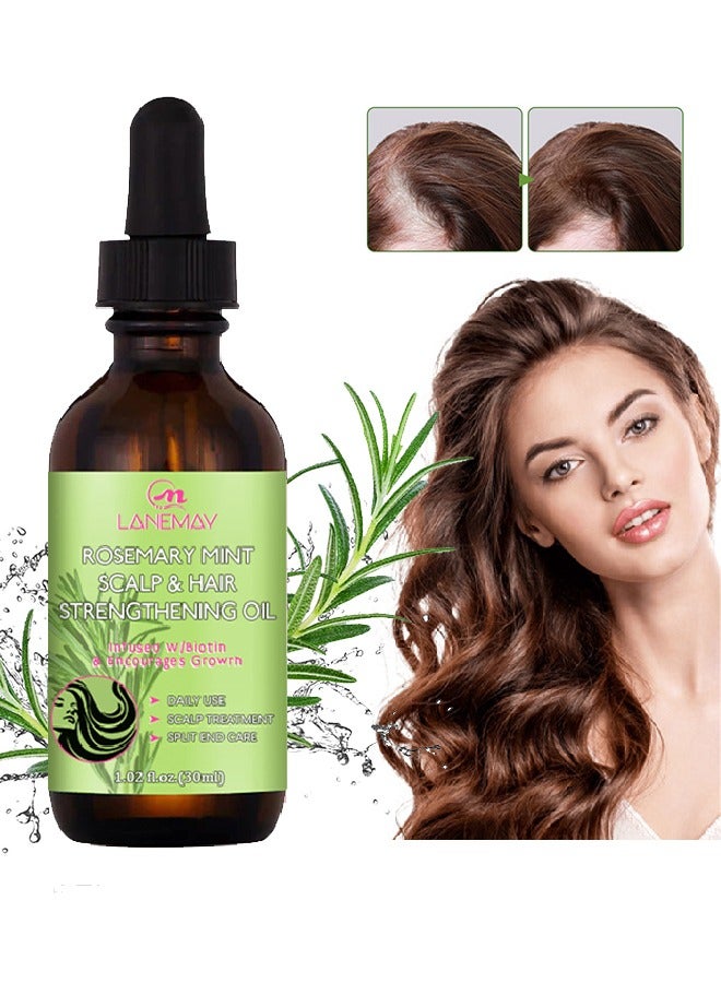 لينماي زيت تقوية فروة الرأس والنعناع وإكليل الجبل ، يشجع النمو 30 مل - Image 1