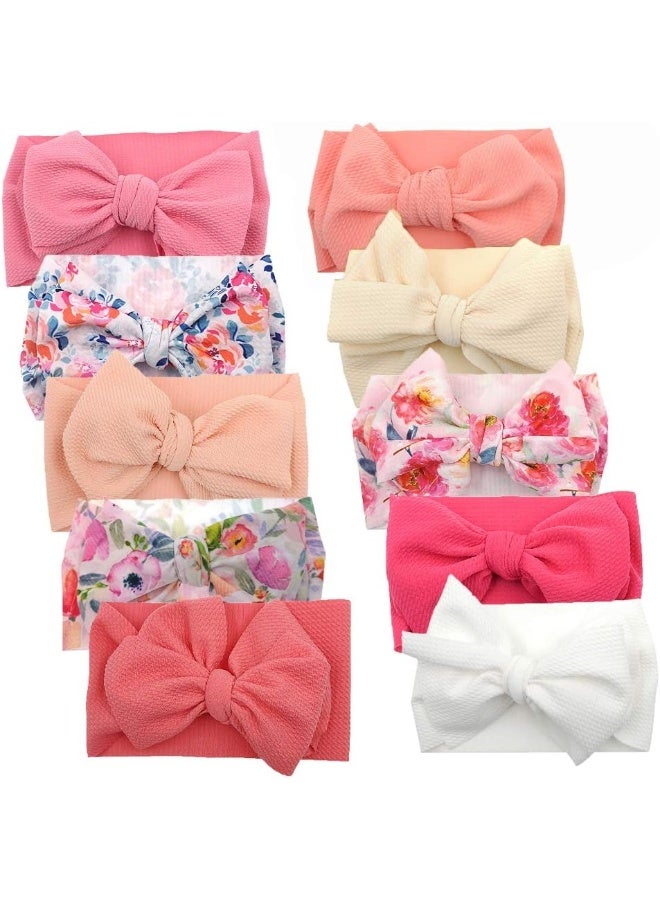 KIDOCHEESE KIDOCHEESE Big Bows Baby Girl Headbands with Bows Elastics Nylon Hairbands Oversized Head Wraps Large Hair Bow Hair Accessories for Baby Girls Newborn Infant Toddlers Kids  - Image 1