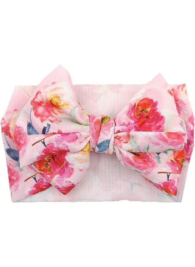 KIDOCHEESE KIDOCHEESE Big Bows Baby Girl Headbands with Bows Elastics Nylon Hairbands Oversized Head Wraps Large Hair Bow Hair Accessories for Baby Girls Newborn Infant Toddlers Kids  - Image 3