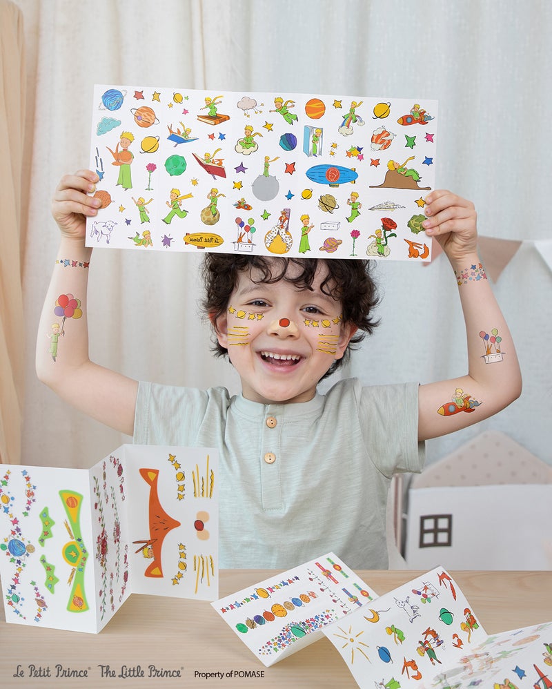 Avenir - The Little Prince Face Stickers & Tattoos Set – 18 Reusable Face Stickers & 123 Tattoo Stickers | Easy to Apply & Remove | Kids Party, Dress-Up & Creative Play - Image 4