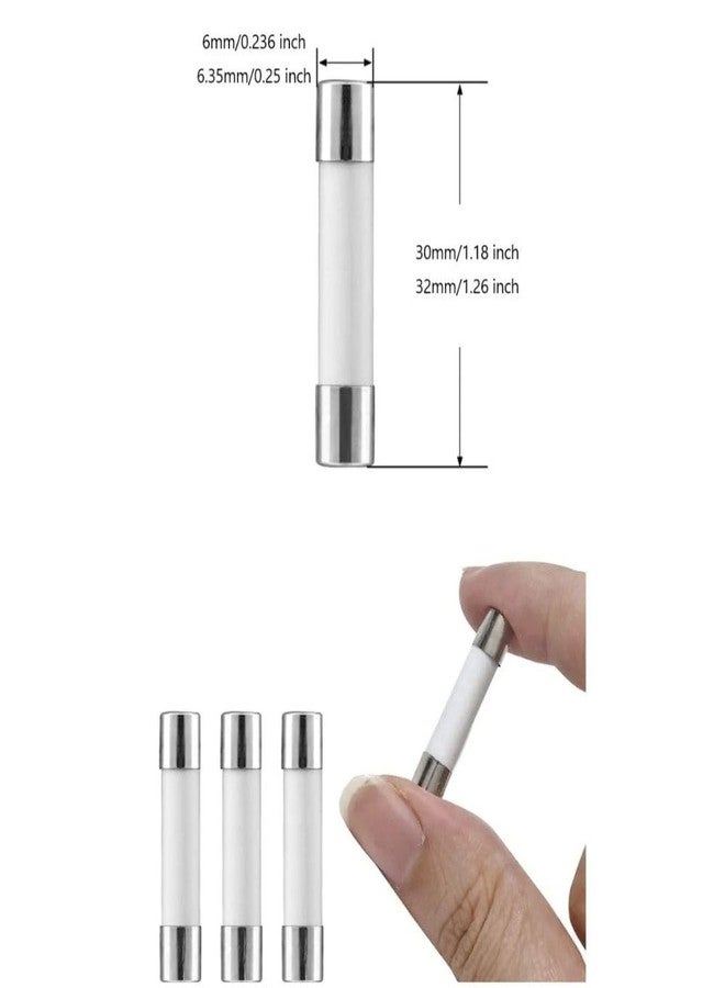 XPARTCO فيوز سيراميك للميكروويف من إكس بارتكو، 20 أمبير 250 فولت، بطيء الاحتراق، 6.35 × 32 مم، بديل عالمي لأجهزة جنرال إلكتريك، ويرلبول، سامسونج، إل جي، عبوة من 5 قطع - Image 2